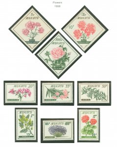 Monaco #438-446  Single (Complete Set) (Flowers)