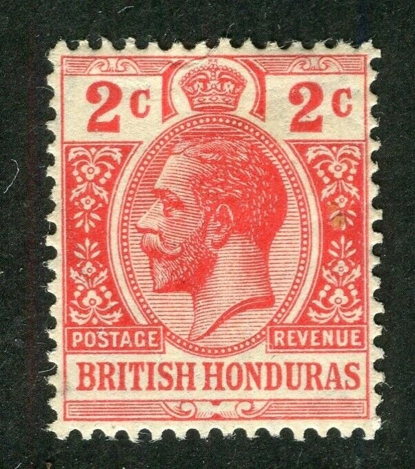 BRITISH HONDURAS; 1913 early GV issue fine Mint hinged Shade of 2c. value