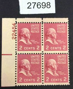 US STAMPS #806 MINT OG LH PLATE BLOCK LOT #27698