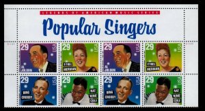 ALLY'S STAMPS US Plate Block Scott #2849-53 29c Popular Singers [8] MNH [W-36a]