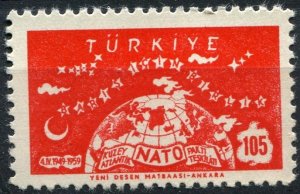 Turkey Sc#1436 MNH, 105k red, NATO, 10th Anniversary (1959)