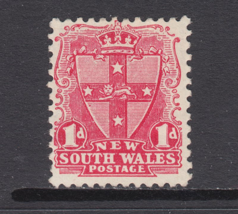 New South Wales Sc 98f MLH. 1897 1p rose red Seal, perf 12x11½, inverted wmk, 