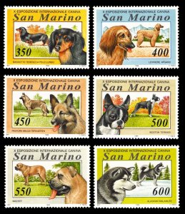 San Marino 1994 Dogs Scott #1293-1298 Mint Never Hinged