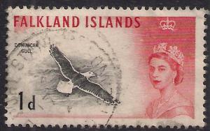 Falkland Island 1960 - 66 QE2 1d Black Backed Gull SG 194 ( K1341 )