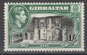 GIBRALTAR 1938 KGVI SOUTHPORT GATE 1/- PERF 13.5