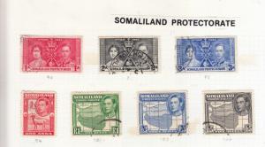 BRITISH SOMALILAND 1937 CORONATION AND 1938 PORTRAIT LEFT HIGH VALUES USED