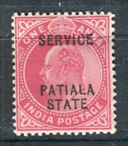 INDIA; PATIALA early 1900s ED VII issue Mint hinged Shade of 1a. value