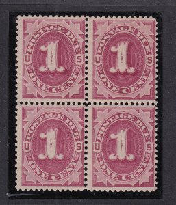 1891 Postage Due Sc J22 MNH nice OG FVF block of 4 bright claret