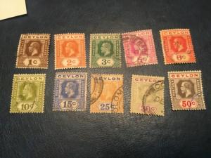 ICOLLECTZONE Ceylon #200-209 VF used (Bk1-31)