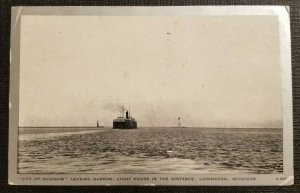 1949 Photo Postcard Cover City of Saginaw Steamship Ludington MI to Dresden OH