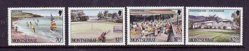 Montserrat-Sc#639-42-Unused NH set-Golf-Tourism-1986-