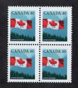 CANADA Sc# 1169 MNH FVF 4-Block Flag Mountains