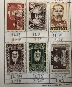 VIET MINH Lot of 11 1945-46 issues SCV $27