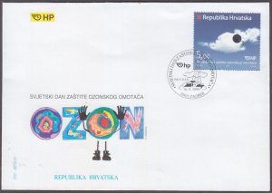 CROATIA Sc # 408 FDC -  WORLD OZONE LAYER PROTECTION DAY