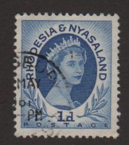 Rhodesia & Nyasaland 1954 - Scott 142 used - 1p Elizabeth II