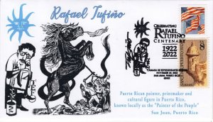 22-320, 2022 ,Rafael Tufino, Pictorial Postmark, Event Cover, San Juan Puerto Ri