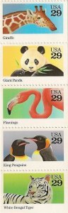 US 2705-2709 2709a Wild Animals 29c pane 5 MNH 1992