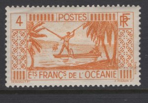 French Polynesia 83 MH 1934 4c orange