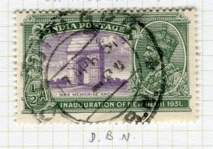 INDIA; Fine POSTMARK on early GV issue used value, Calcutta DBN