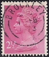 Great Britain #626 2 1/2P Queen Elizabeth 2, Stamp used F-VF