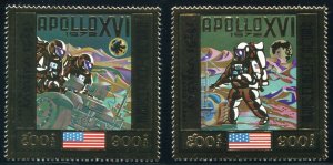 Cambodia #C0-31 Cat$85, 1972 Apollo 16, set of two, never hinged