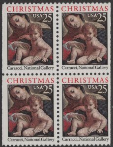 SC#2427 25¢ Madonna & Child Booklet Block of Four (1989) MNH