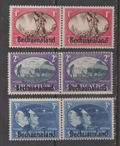 Bechuanaland # 137-42  WW-II Peace Issue - se-tenant pairs  (3) VLH Unused