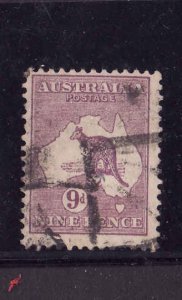 Australia-Sc#50-used-9p violet Kangaroo-1915-24-