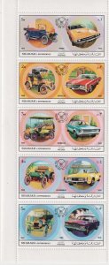 1971  Sharjah - Post Day (1970) American Cars - Mi 786A-790A - MNH