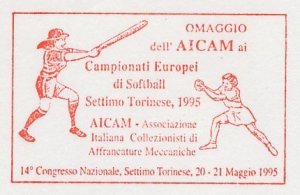 Specimen meter cover Italy 1995 Softball - European championship 1995