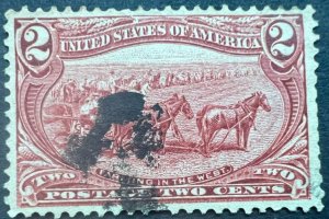 Scott#: 286 - Farming Trans-Mississippi 2¢ 1898 BEP used single stamp - Lot B1