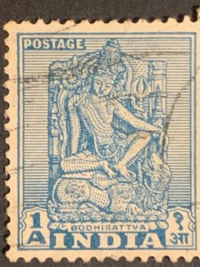 India 1a stamp  ,  black cancelled postage used, refno:5014