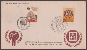 INDIA - 1979 INTERNATIONAL YEAR OF THE CHILD - 2V - FDC CALCUTTA CANCL.