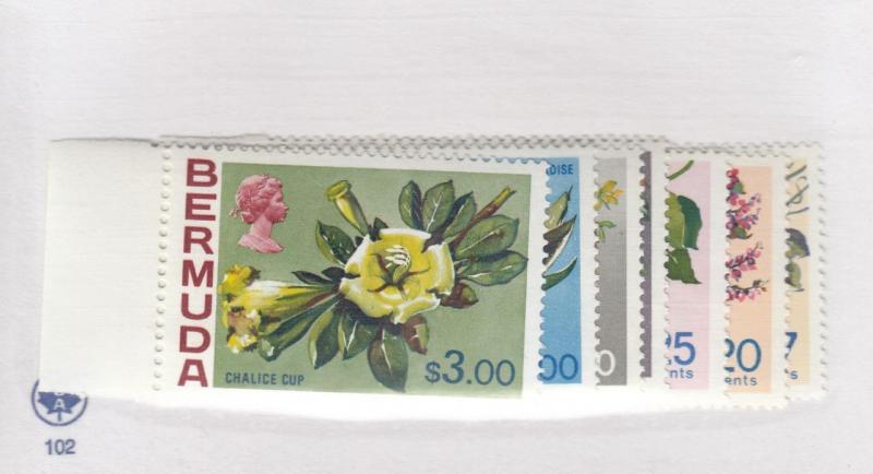 BERMUDA # 322-328 VF-MLH FLOWERS CAT VALUE $35