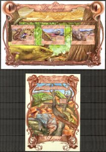 Guinea 2013 Reptiles Lizards sheet + S/S MNH