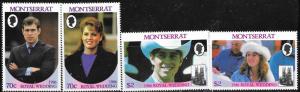 Montserrat #615-16 Royal Wedding  (U)  CV $1.80