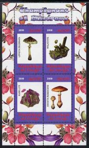 CONGO KIN. - 2009 - Fungi & Minerals #2 - Perf 4v Sheet - MNH - Private Issue