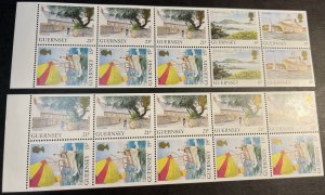 GUERNSEY # 453a-453b-MINT NEVER/HINGED--2 BOOKLET PANES OF 10--1991