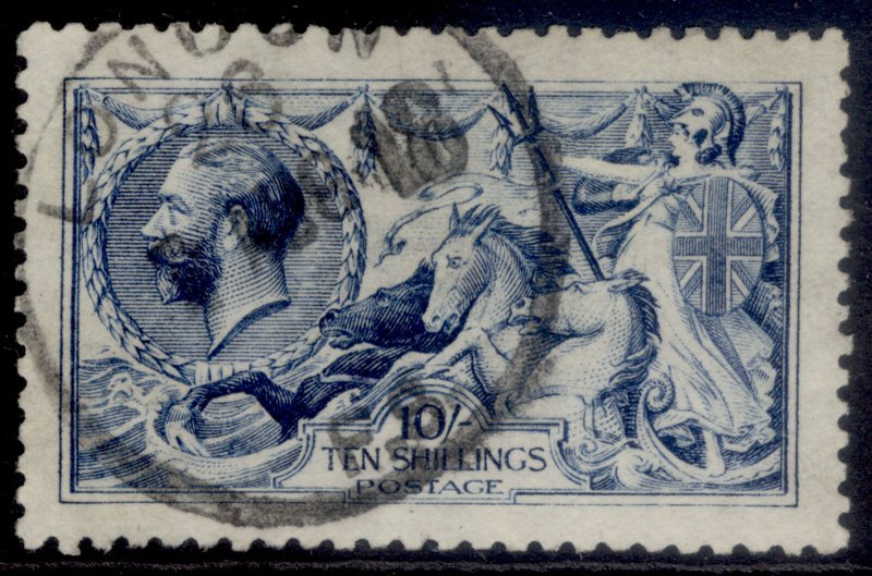 GB GV SG412 SPEC N70(1), SCARCE 10s blue DE LA RUE, FINE USED. Cat £875. CDS 