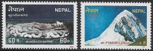 Nepal #449-50 Mint Never Hinged Set - Kathmandu Valley - Mt. Pumori