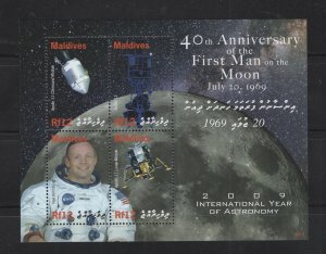 Maldives Islands  #2988   (2009 Man on the Moon sheet of 4) VFMNH CV $7.50