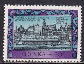 Poland 1972 Sc 1928 Warsaw Royal Castle 1656 Art by Erik Dahlbergh Stamp MNH