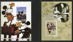 BENIN  2003 75th BIRTHDAY OF MICKEY MOUSE W/ WALT DISNEY SET OF 8 IMPF S/S MINT