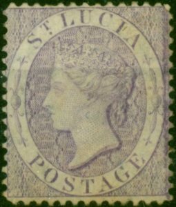 St Lucia 1876 (6d) Mauve SG17x Wmk Reversed Good MM