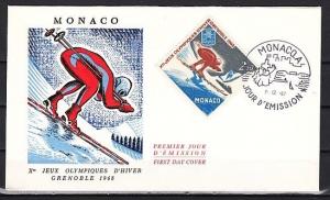 Monaco, Scott cat. 671. Grenoble Winter Olympics issue. First day cover. ^