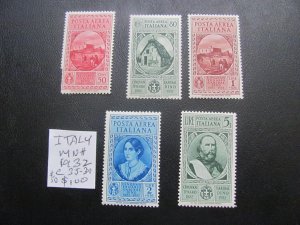 ITALY 1932 MNH SC C35-39  SET XF $100 (152)