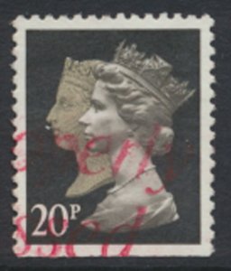 GB  SG 1476  SC# MH194 Machin double head 20p Litho 14 Used detail / scan