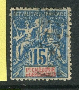 FRENCH COLONIES; NEW CALEDONIA 1890s Tablet type used 15c. value