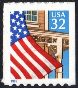 SC#2920 32¢ Flag Over Porch Booklet Single (1995) SA