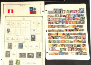 Peru Stamp Collection on 25 Scott International Pages, 1862-1962 (BE)